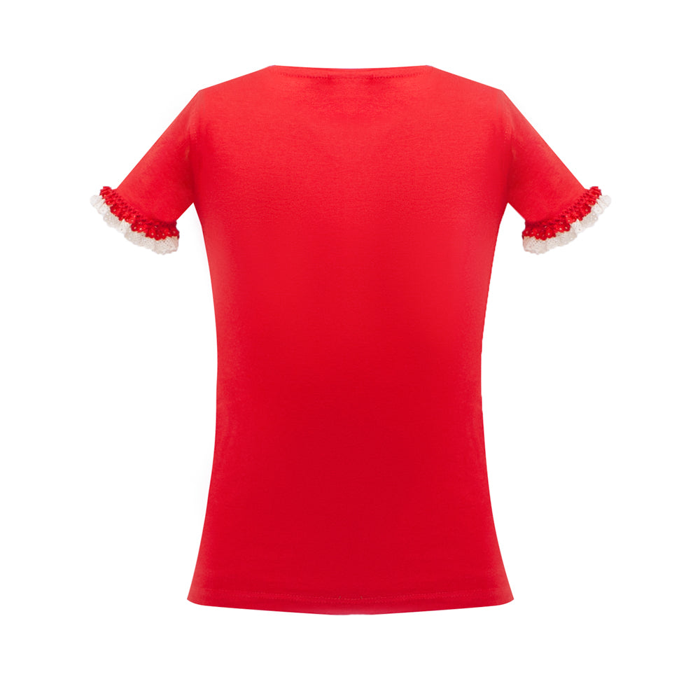 Pretty Flower T-Shirt in Red