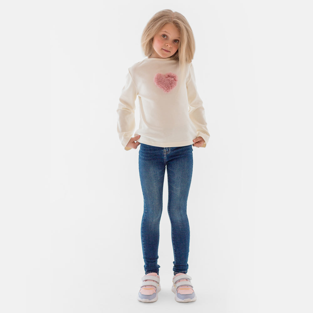 Love Heart Long-Sleeved T-Shirt in White