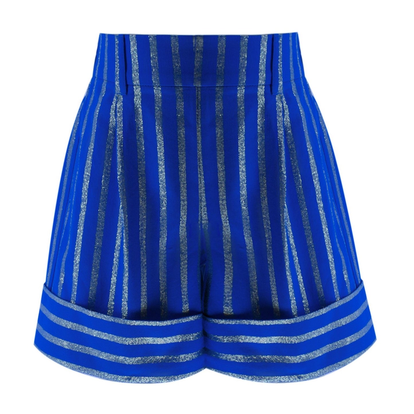 Striped Glittery Shorts in Blue