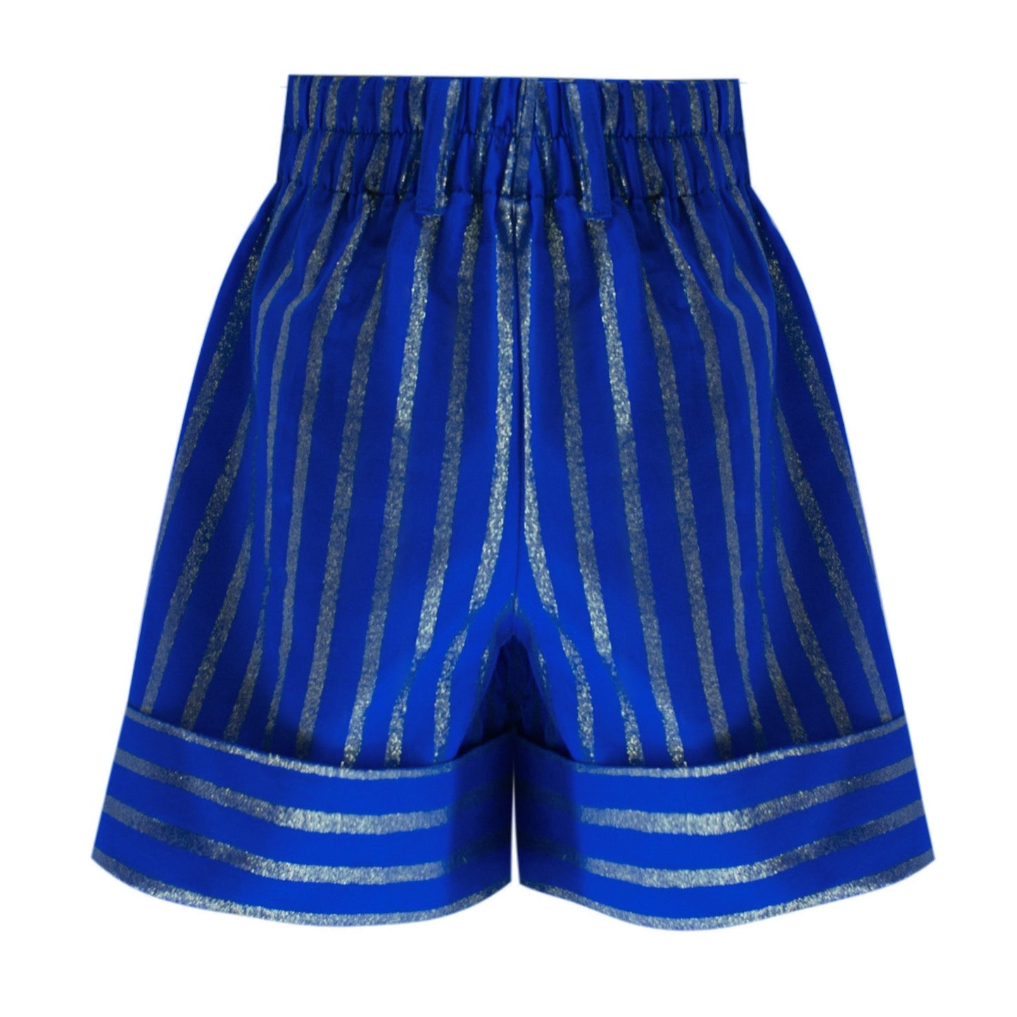 Striped Glittery Shorts in Blue