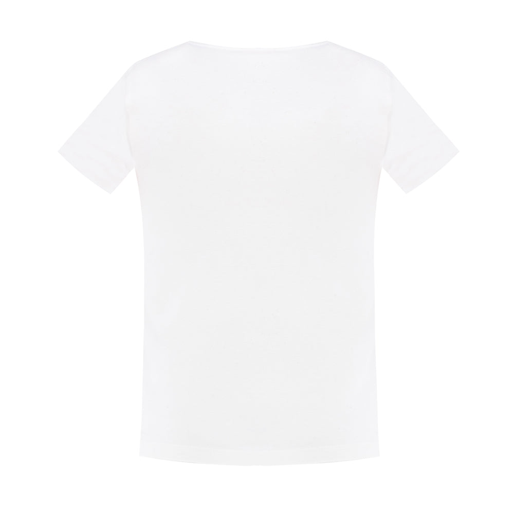 Shiny Glitter Detailing T-Shirt in White