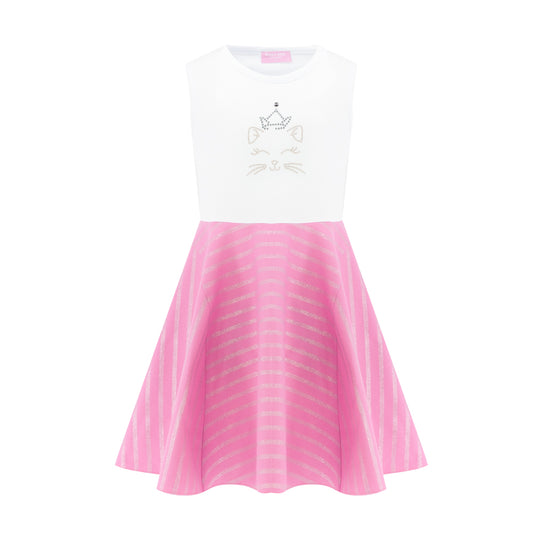 Cat Princess Dress in Pink and White