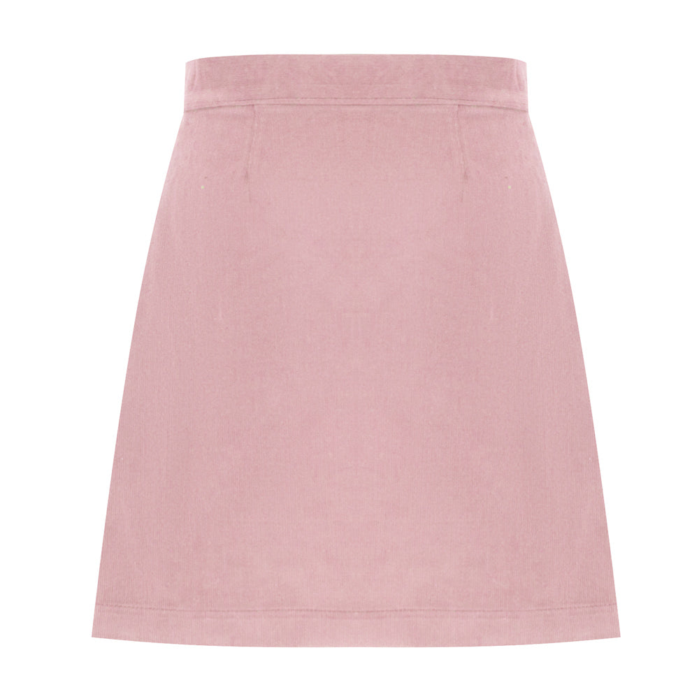 Shiny Logo Velvet Skirt in Pink