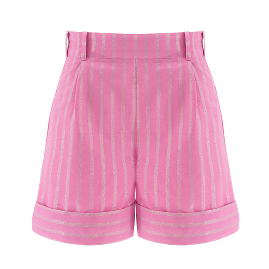 Striped Glittery Shorts in Pink