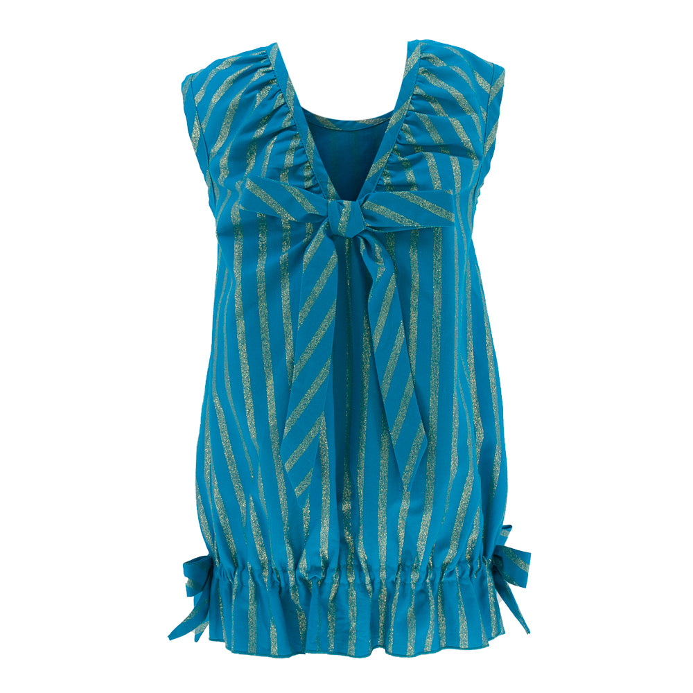 Striped Glittery Dress in Turquoise