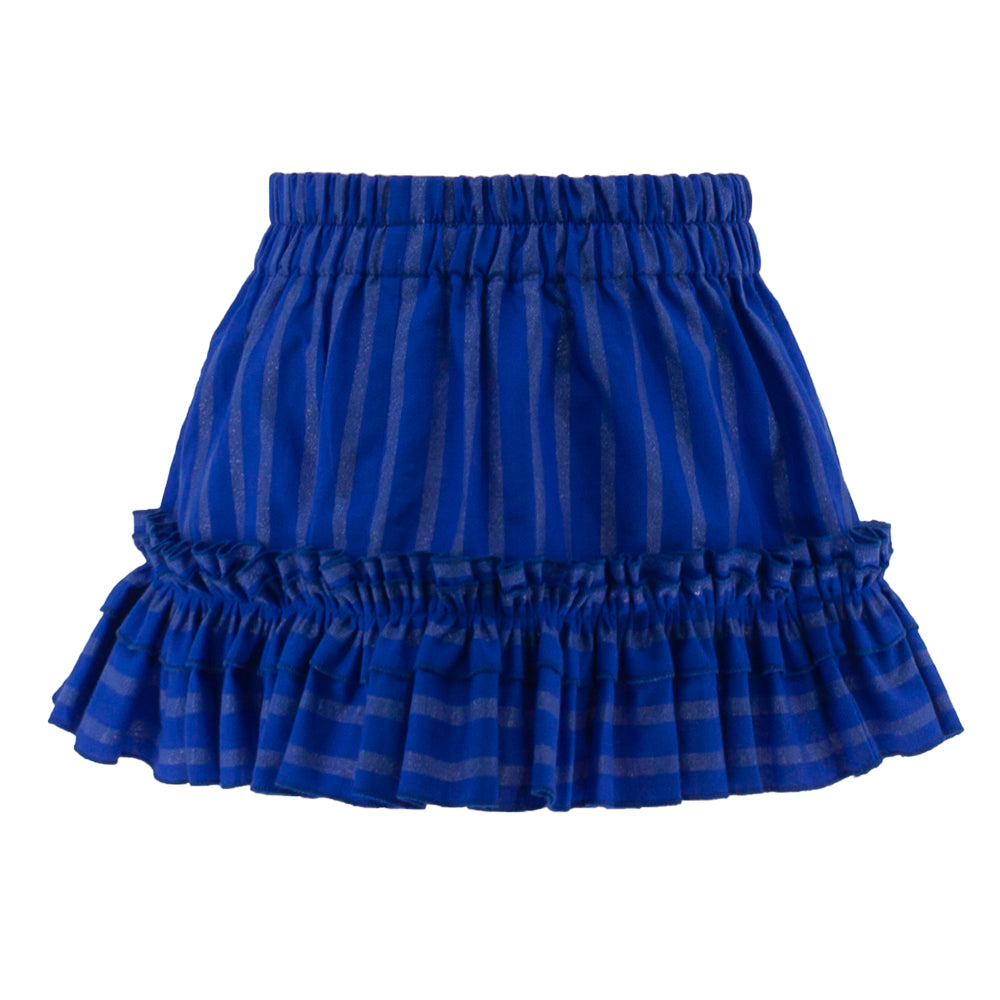 Striped Glittery Summer Skirt in Blue