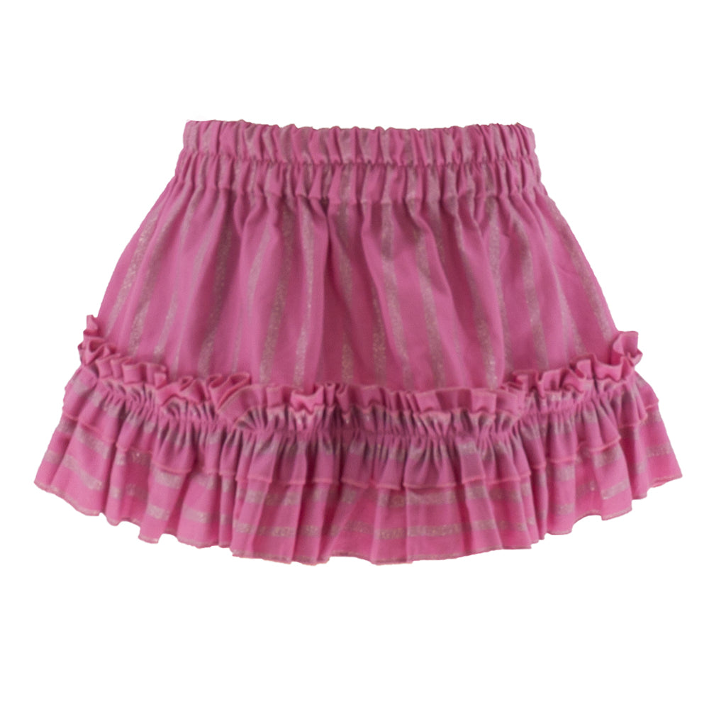 Striped Glittery Summer Skirt in Pink