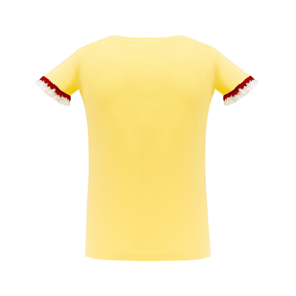 Shiny Sequins Detailing T-Shirt in Yellow